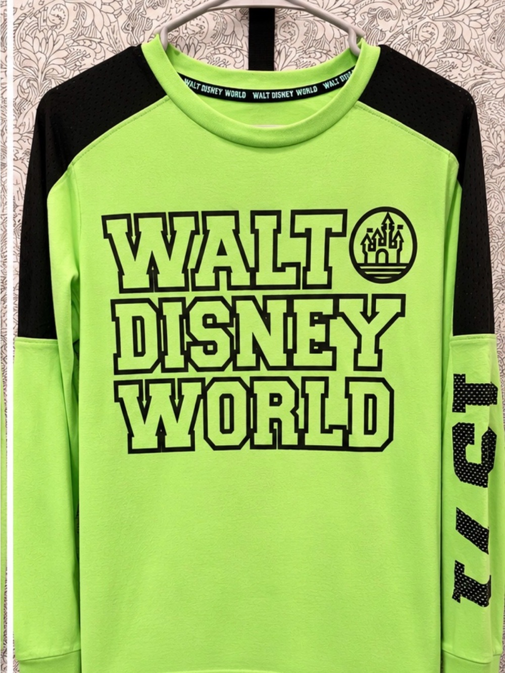 Disney Lime Green and Black Walt Disney World Long-Sleeve Tee